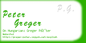 peter greger business card